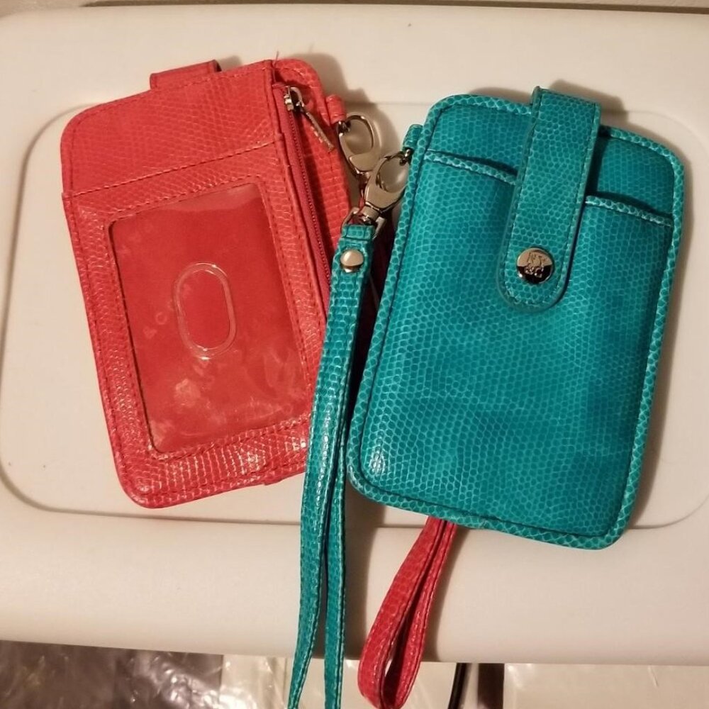 Aqua and Pink Cell Wallets